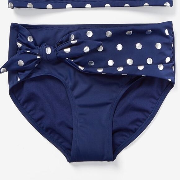 Foil dot scalloped one shoulder bikini - Picture 3 of 14